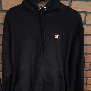 Champion All Black No Logo Hoodie